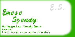 emese szendy business card